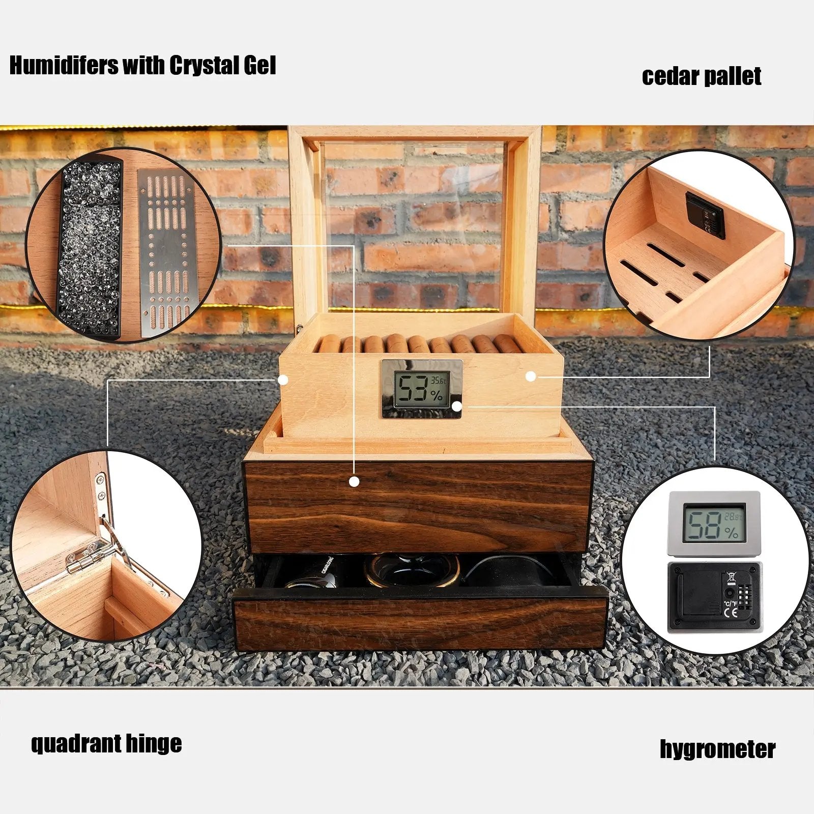 Humidor Cigar Box, Handcrafted Box Top 270