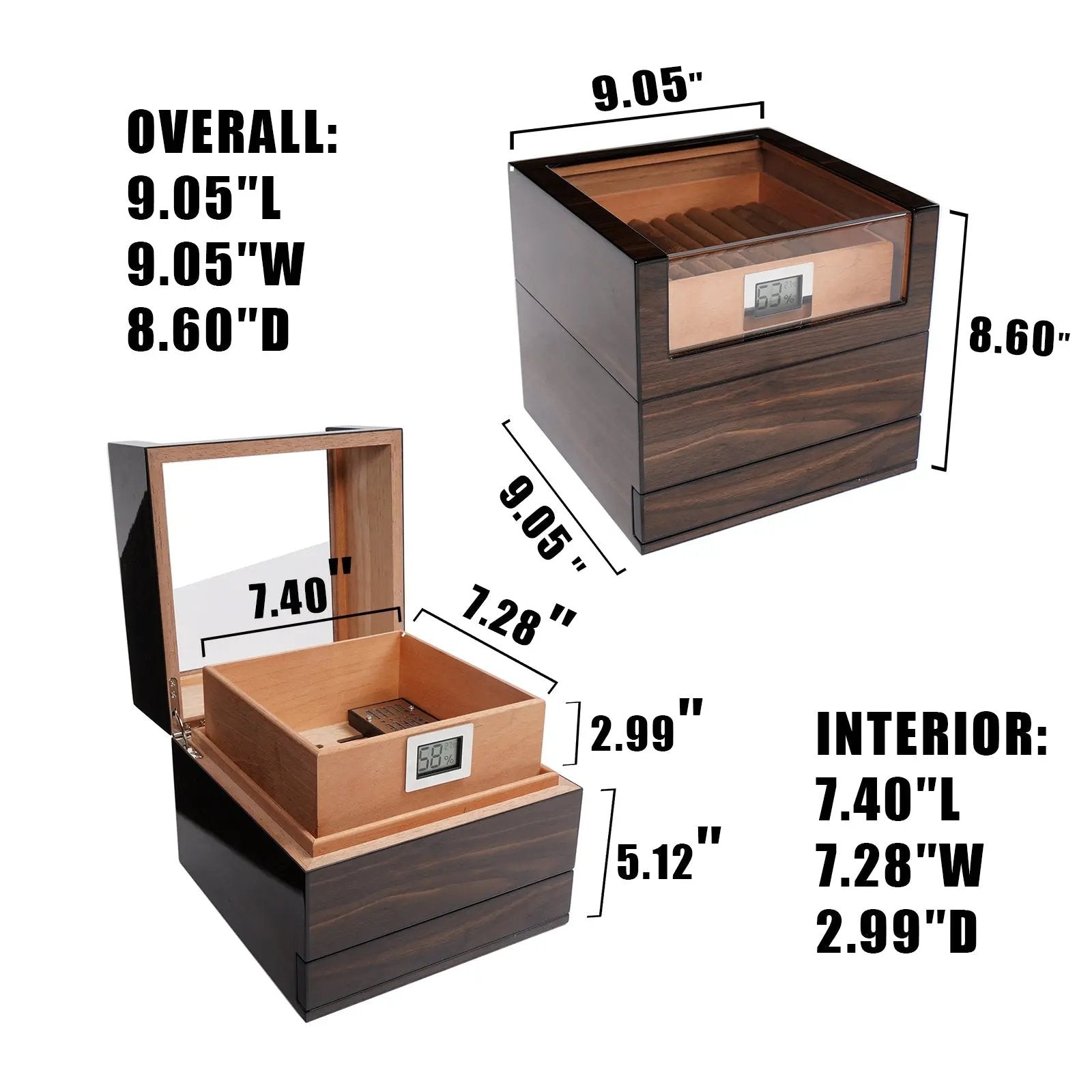 Humidor Cigar Box, Handcrafted Box Top 270