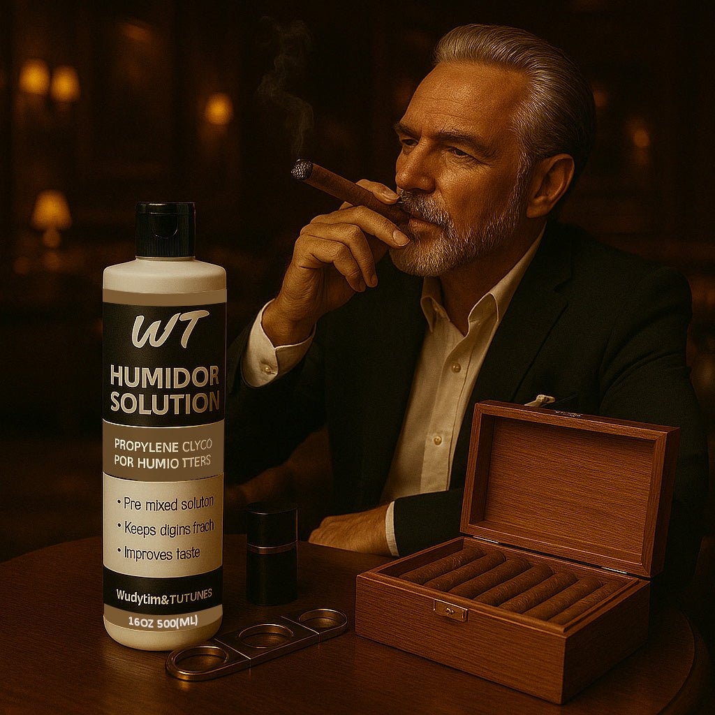 Cigar Humidor Solution 16 oz (500 ml) - Humidifier Liquid - Premium Propylene Glycol PG Solution Formula - 70% RH - Safe and Non - Toxic - Wudytim Store