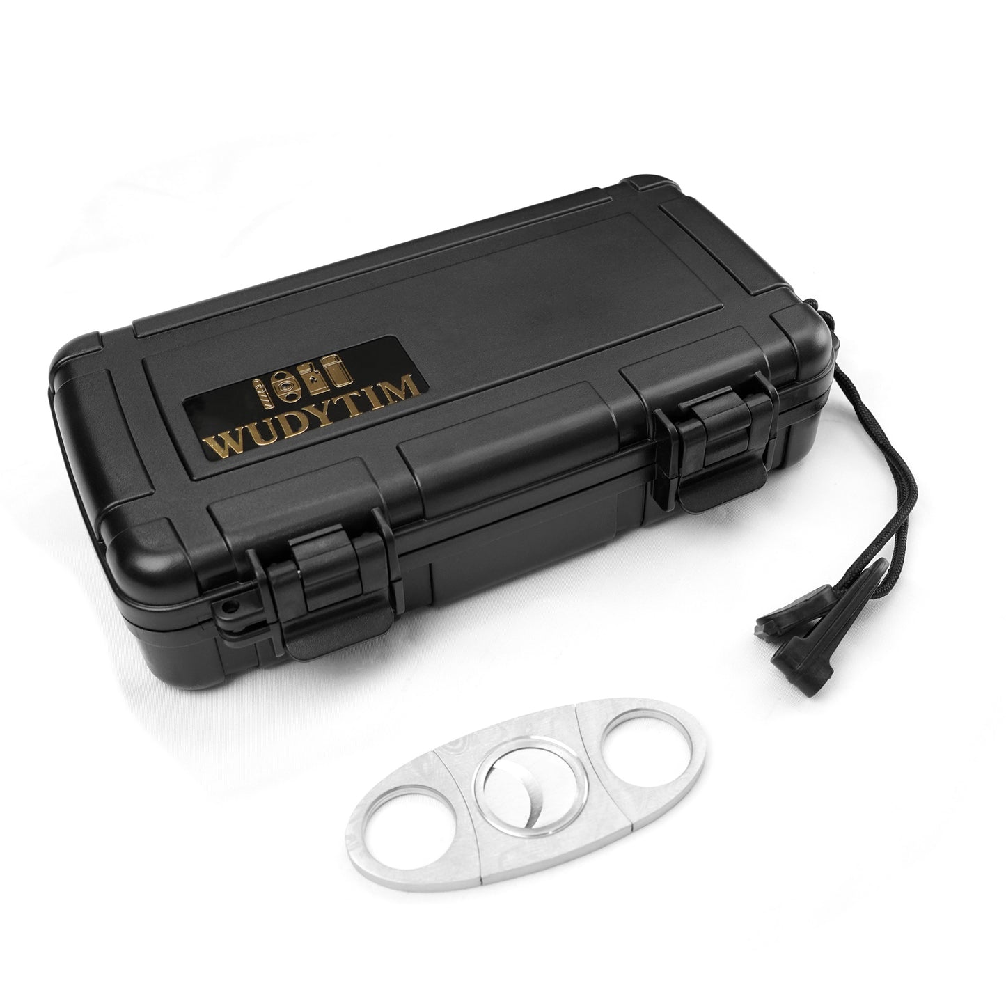 Travel Cigar Humidor Case - Portable Cigar Box with Humidifier Disc & Cigar Cutter | Waterproof | Crushproof | Airtight | Durable (Holds up to 5 Cigars) - Wudytim Store