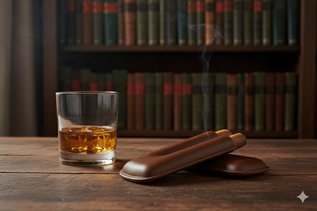 Wudytim Two Cigar Travel Case – Chestnut Brown Vegan Leather, Premium Cigar Case for Men, Travel Cigar Case, Luxury Cigar Gifts for Men - Wudytim Store