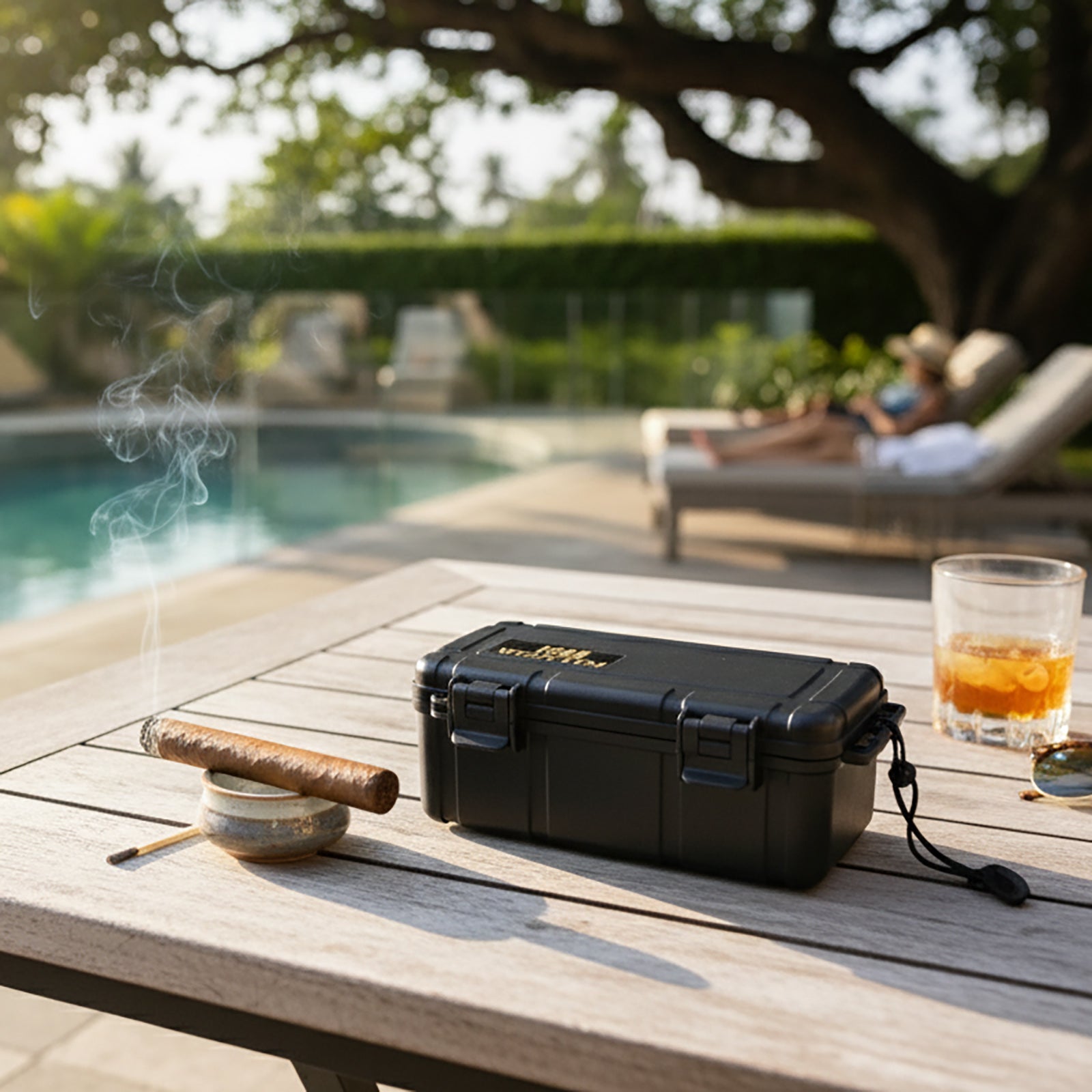 Wudytim Travel Cigar Humidor - Portable Cigar Case with Cigar Cutter & Humidifier Wudytim Store