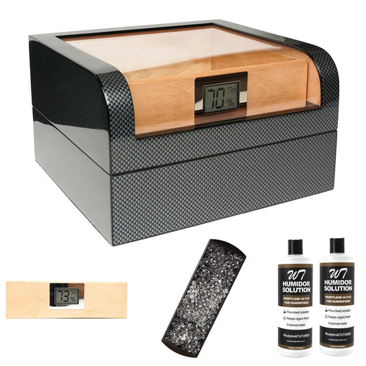 Wudytim 270° Visible Top Elegant Glossy Cigar Humidor Wudytim Store