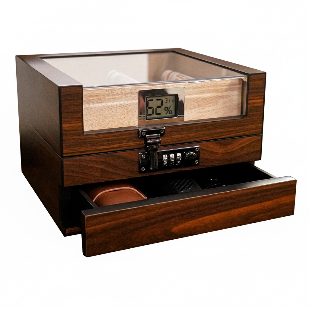 Wudytim 270°TOP Digital Hygrometer Combination Lock Cigar Humidor Wudytim Store