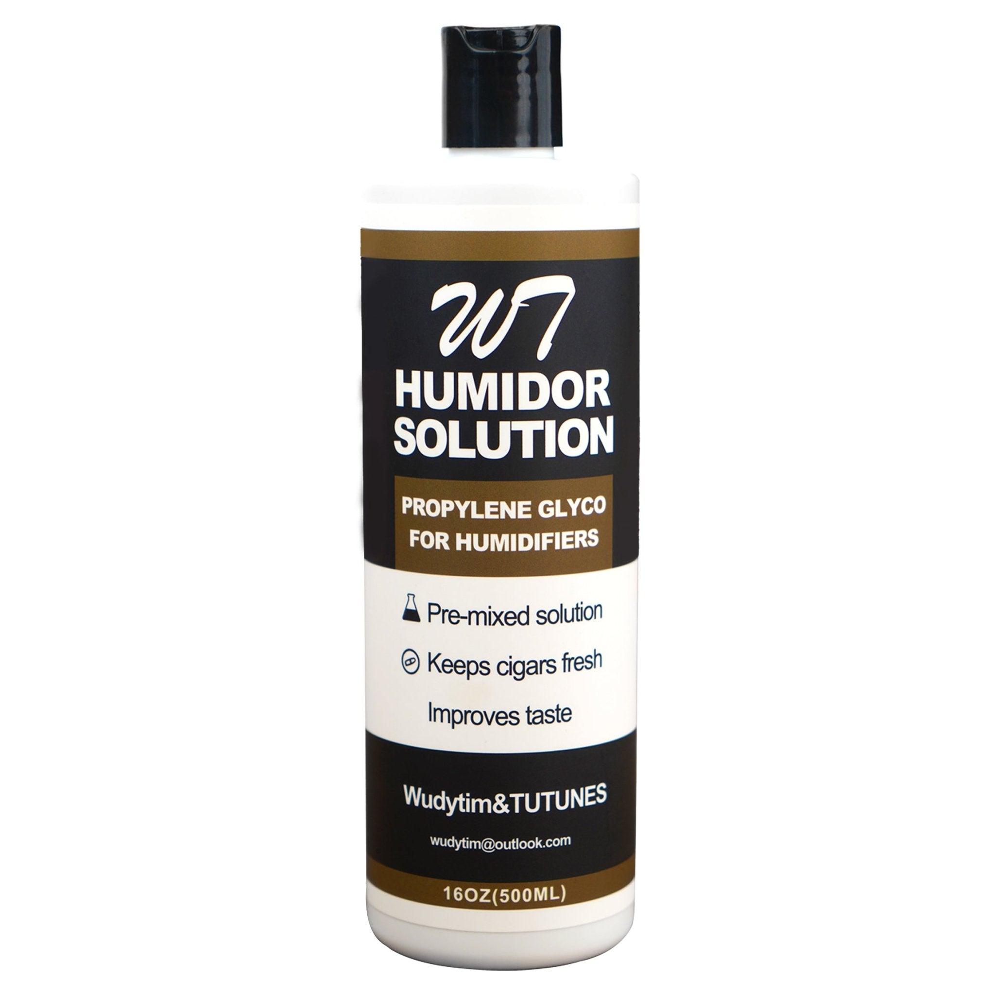 Cigar Humidor Solution 16 oz (500 ml) - Humidifier Liquid - Premium Propylene Glycol PG Solution Formula - 70% RH - Safe and Non - Toxic - Wudytim Store